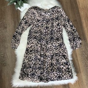 Rebecca Taylor Silk Floral Pleated Silk Dress